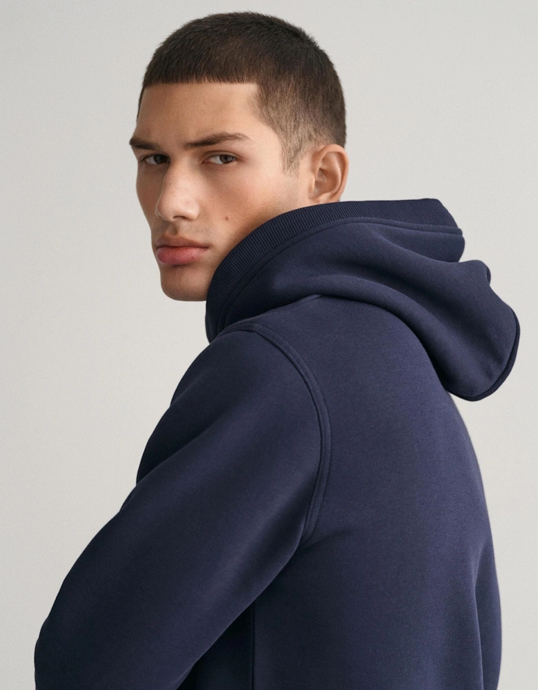 Mens Regular FIt Archive Shield Pullover Hoodie - 433 Evening Blue