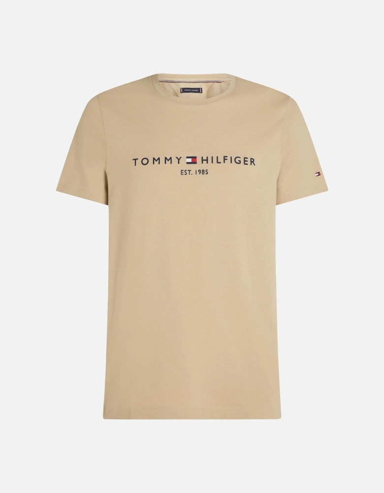 Tommy Logo Basic Mens T-Shirt - Sandalwood