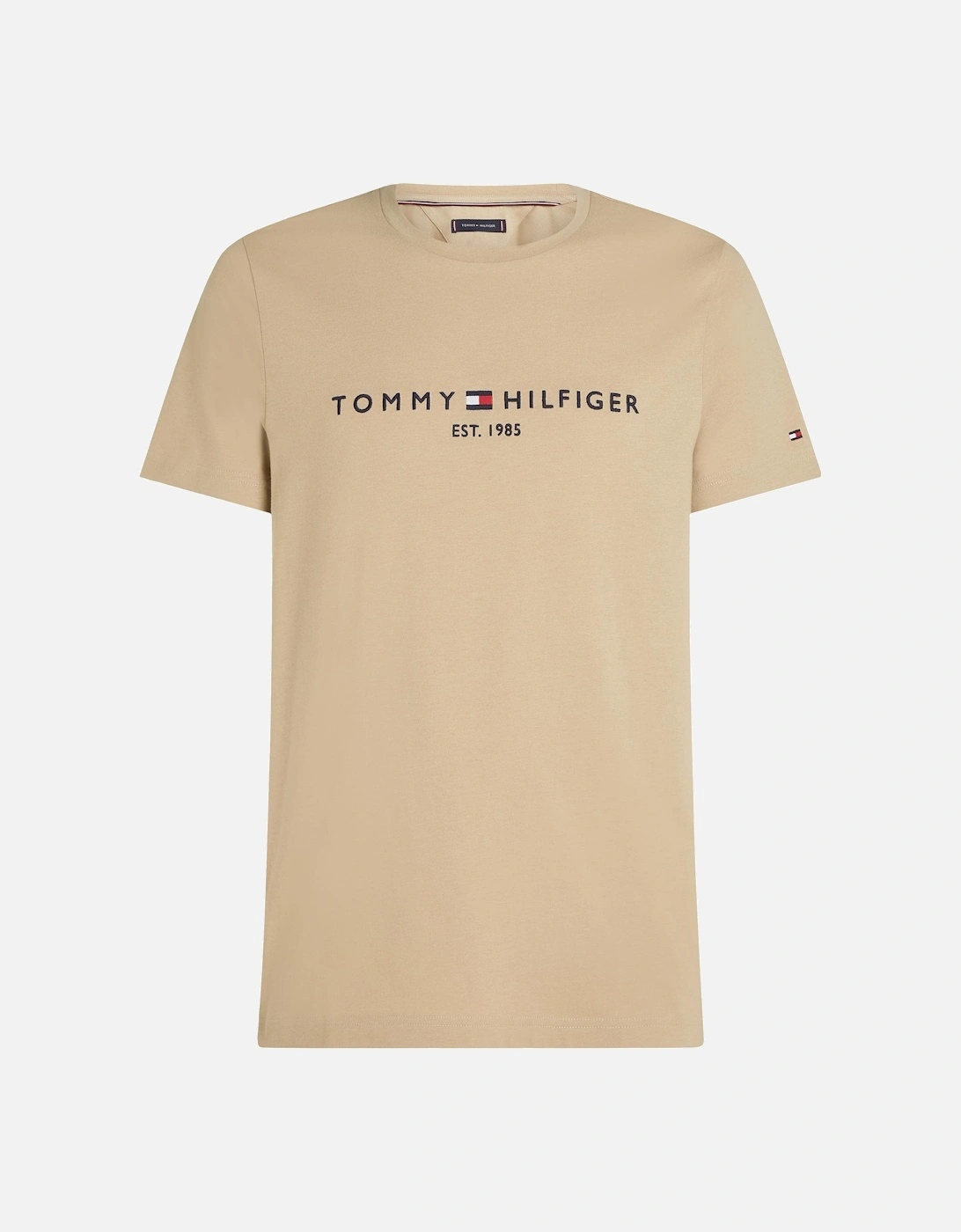 Tommy Logo Basic Mens T-Shirt - Sandalwood