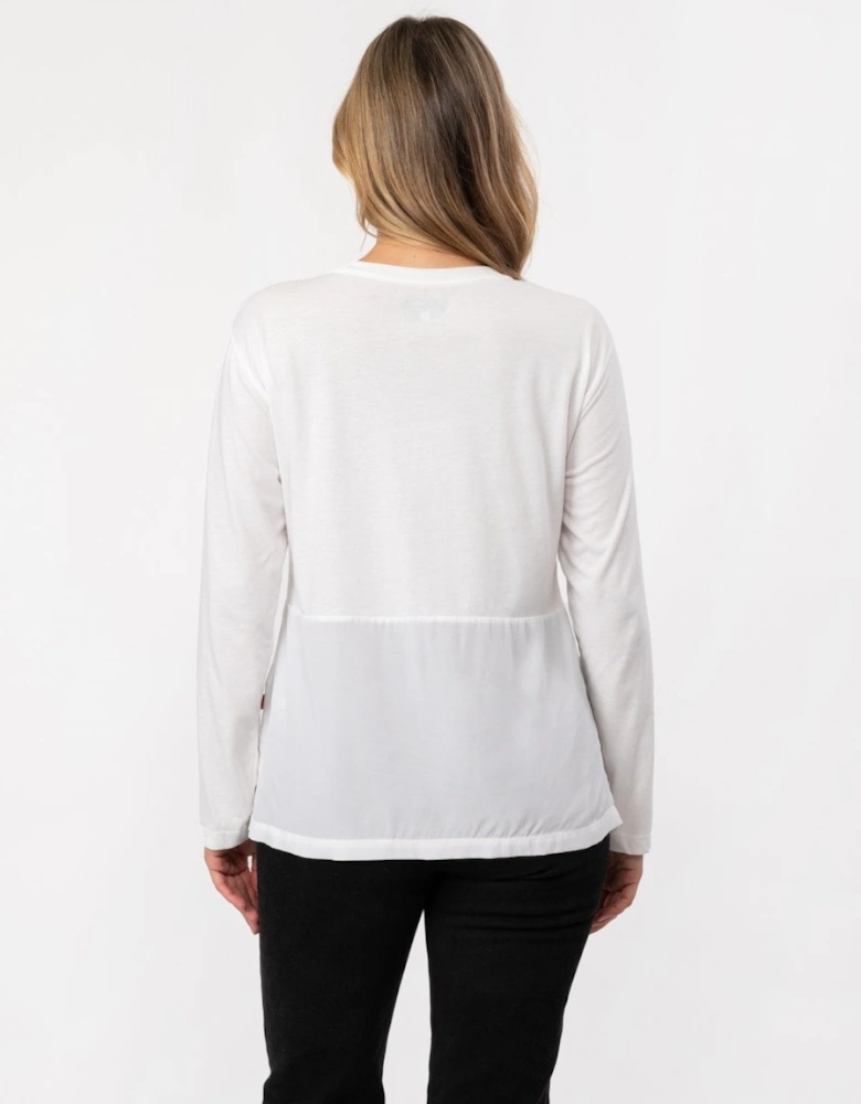 Fluid Jersey LS Womens Tee - White