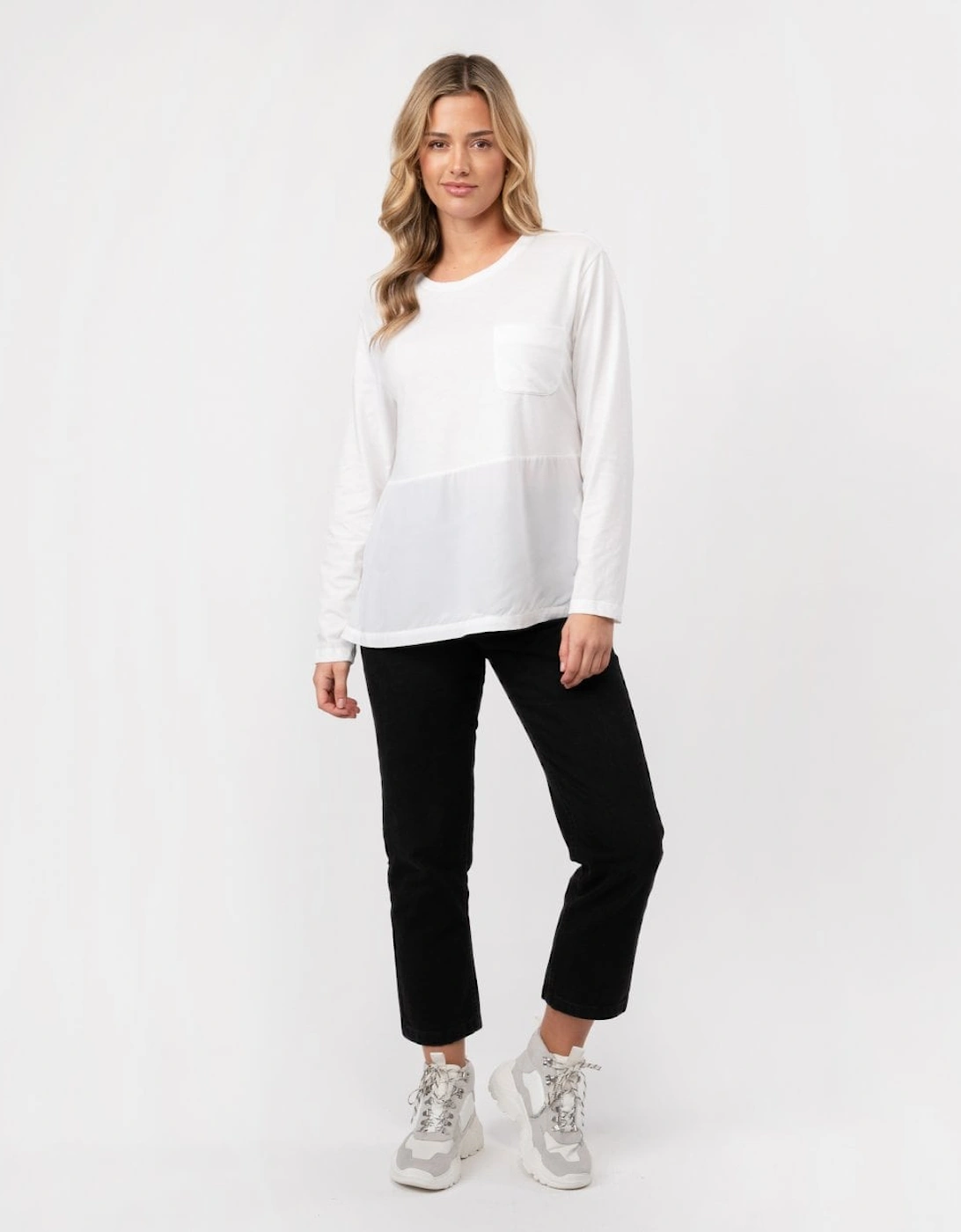 Fluid Jersey LS Womens Tee - White