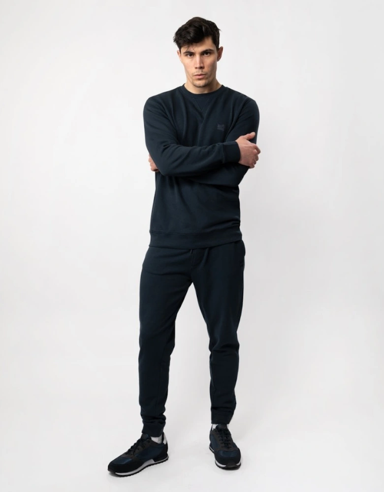 BOSS Orange Westart Mens Crew Neck Sweatshirt With Logo Patch NOS - Dark Blue 404