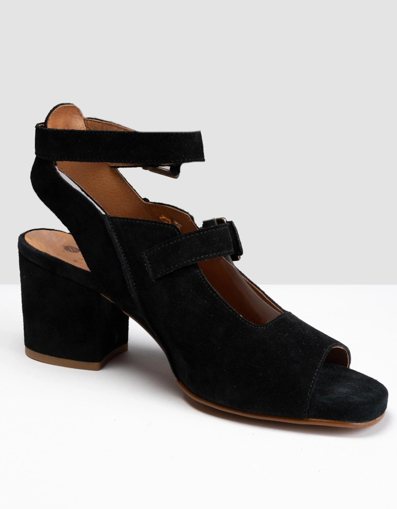 LONDON Rona Suede Womens Heels - Black