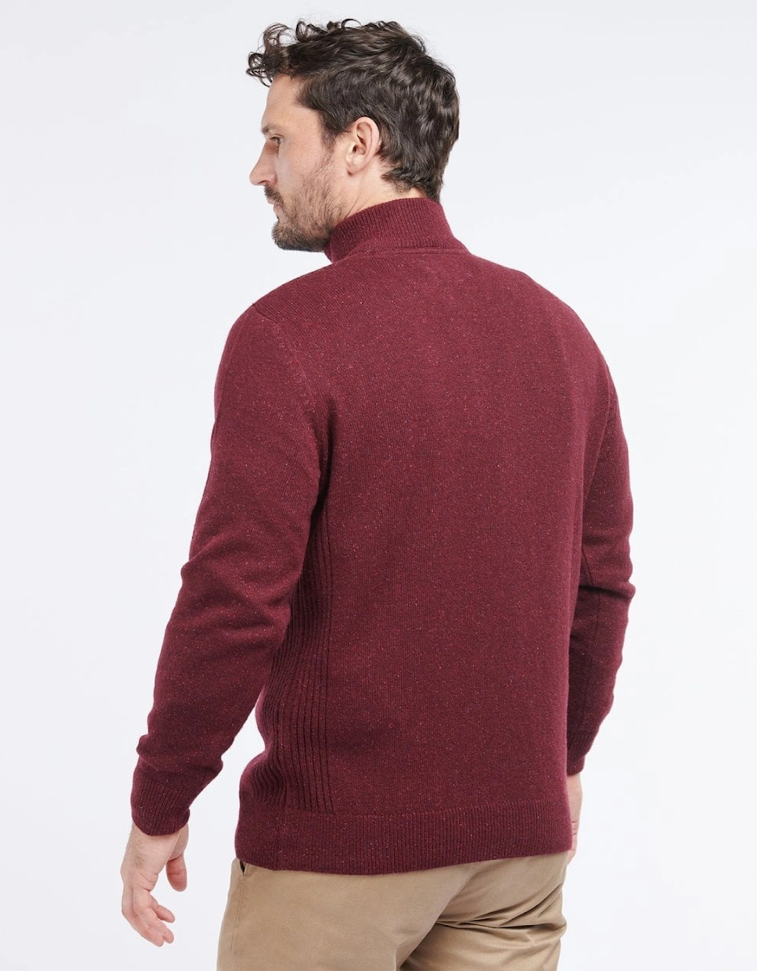 Tisbury Half Zip Mens Sweatshirt - Ruby