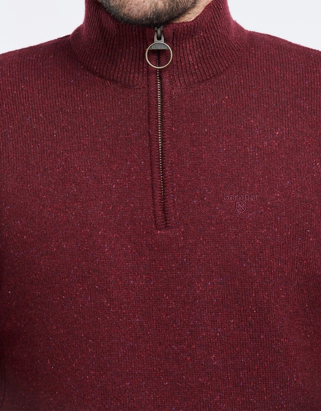 Tisbury Half Zip Mens Sweatshirt - Ruby