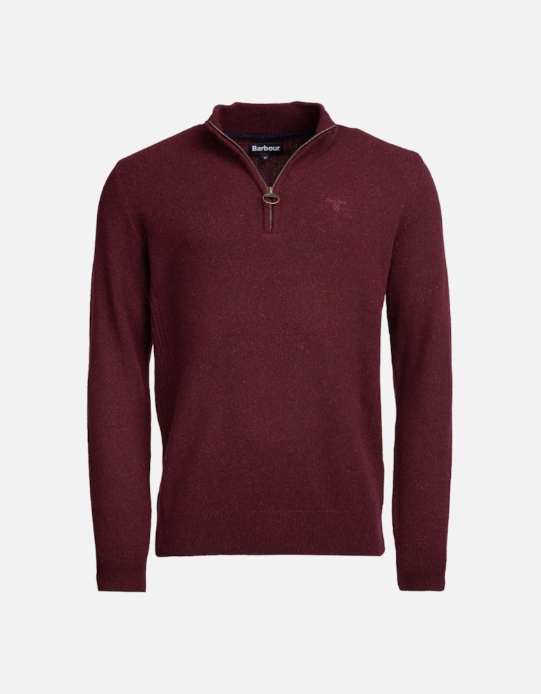 Tisbury Half Zip Mens Sweatshirt - Ruby
