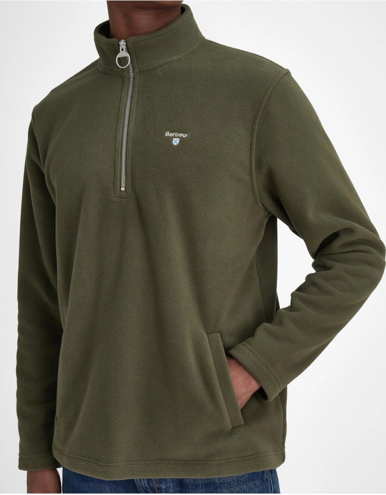 Essentials Mens Half Zip Fleece - Mid Olive