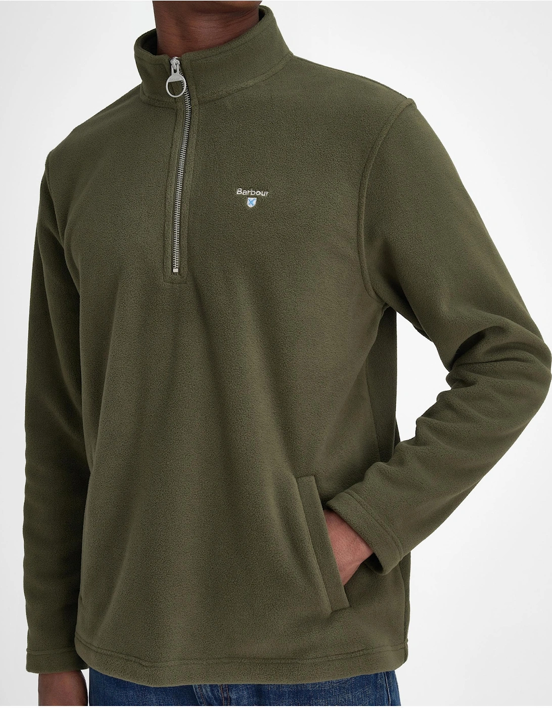 Essentials Mens Half Zip Fleece - Mid Olive