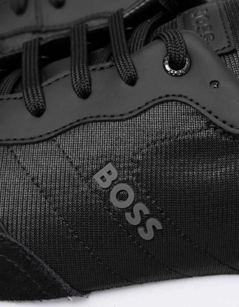 BOSS Orange Parkour L Mens Running Style Trainers In Mixed Materials With Logo Details NOS - Black 001