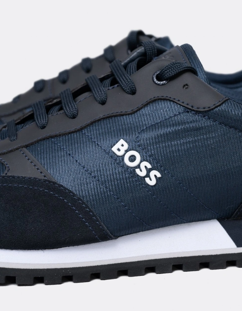 BOSS Orange Parkour L Mens Running Style Trainers In Mixed Materials With Logo Details NOS - Dark Blue 401