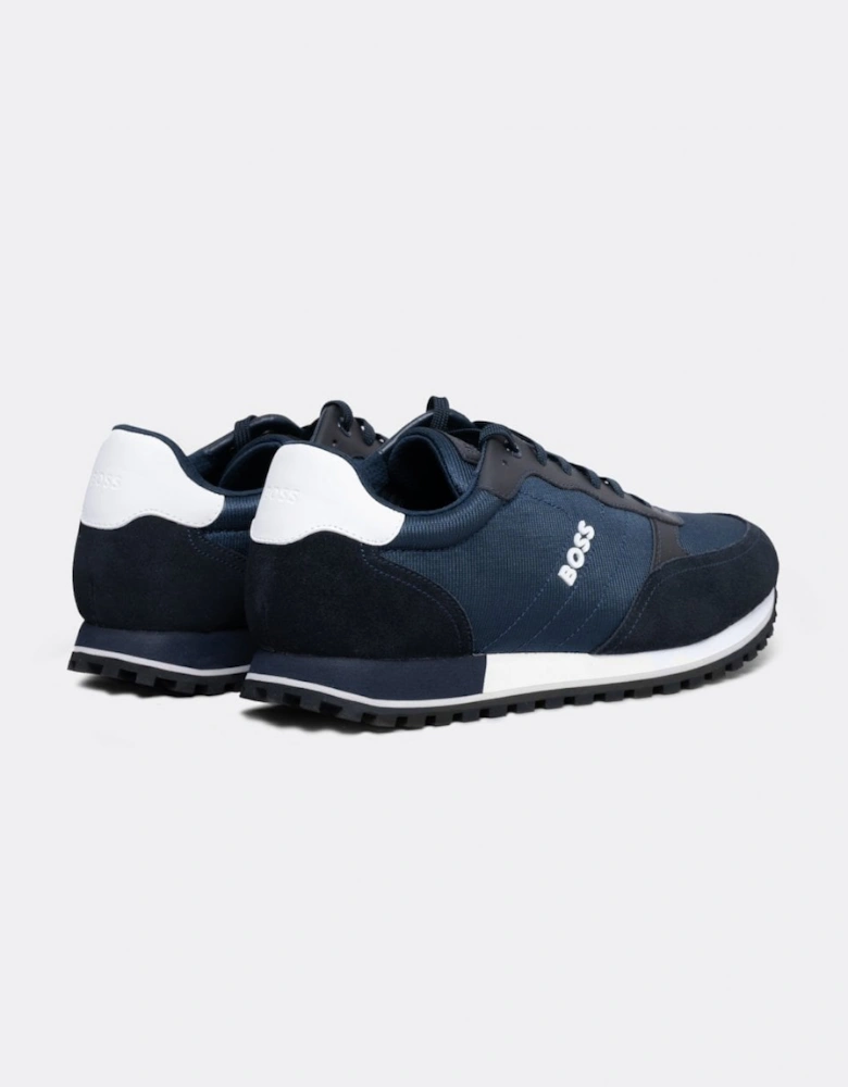 BOSS Orange Parkour L Mens Running Style Trainers In Mixed Materials With Logo Details NOS - Dark Blue 401