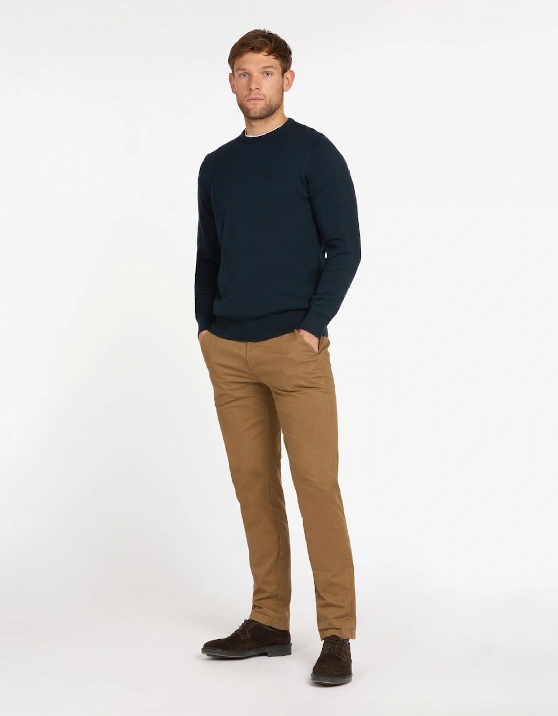 Pima Cotton Mens Crew Sweatshirt - Navy