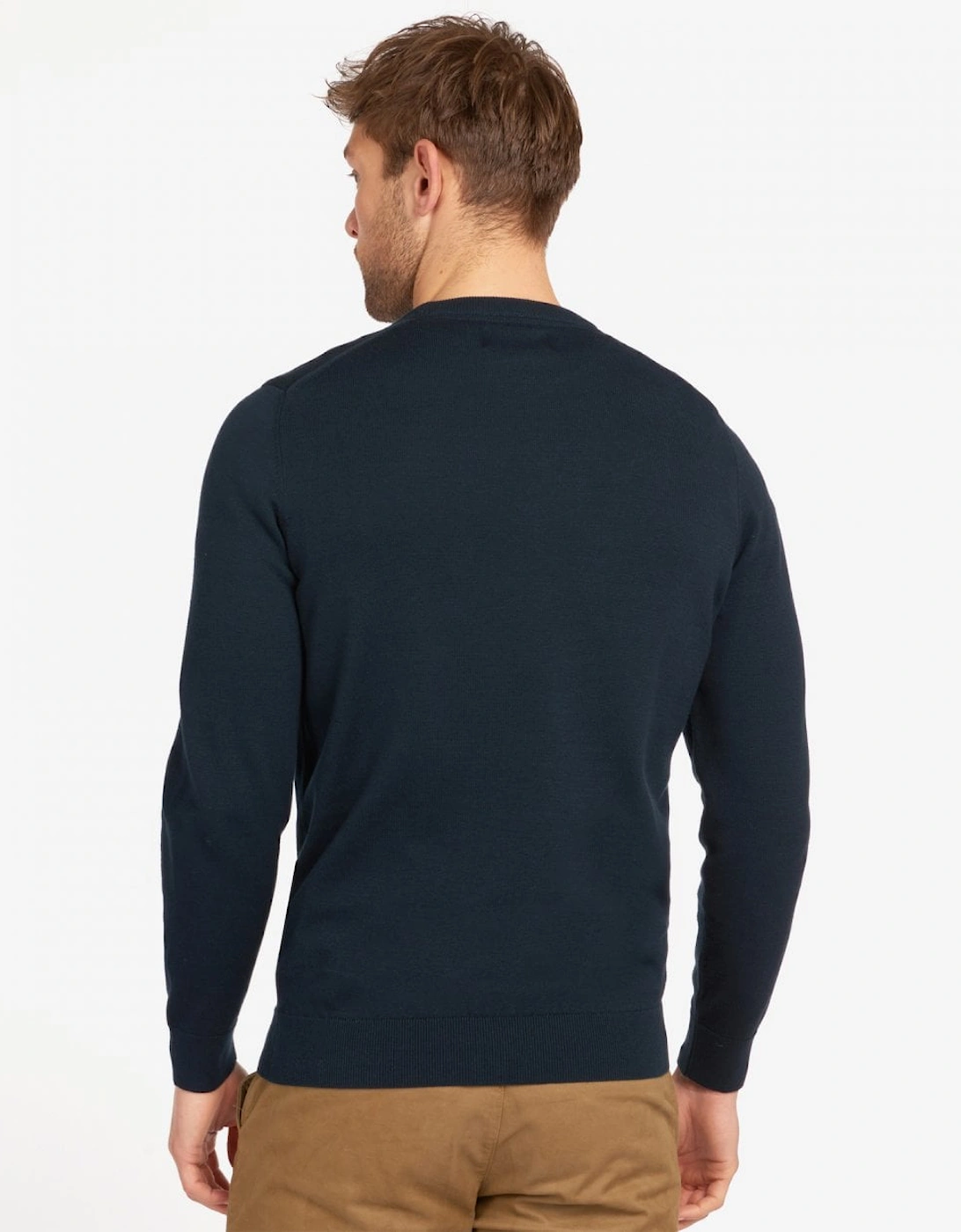 Pima Cotton Mens Crew Sweatshirt - Navy