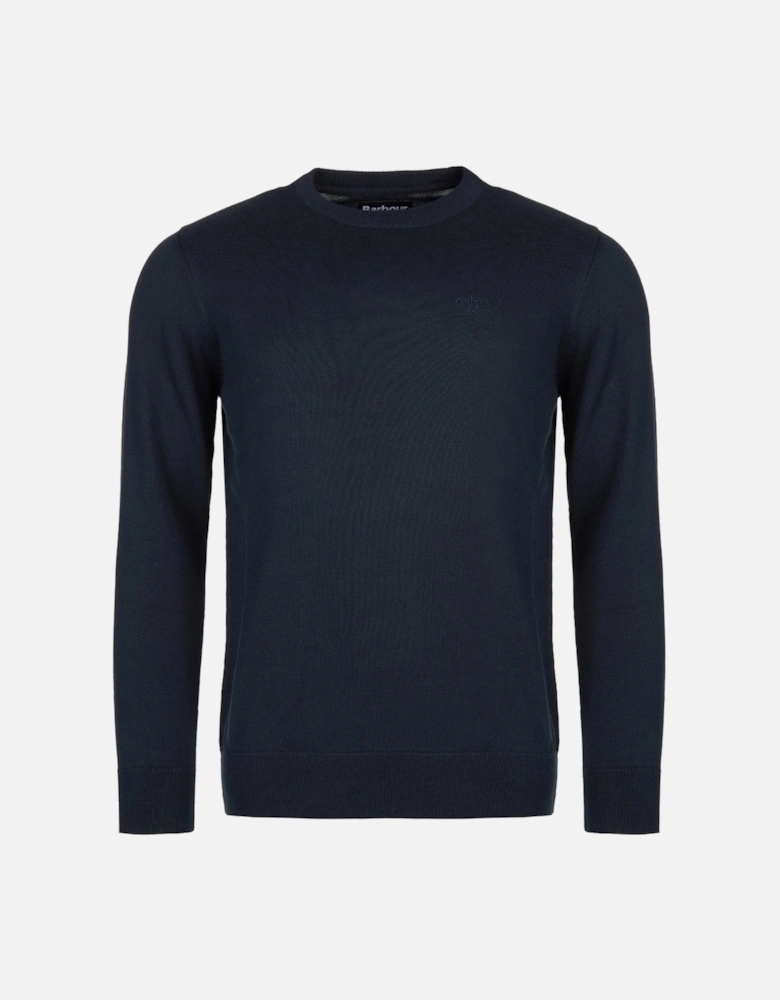 Pima Cotton Mens Crew Sweatshirt - Navy