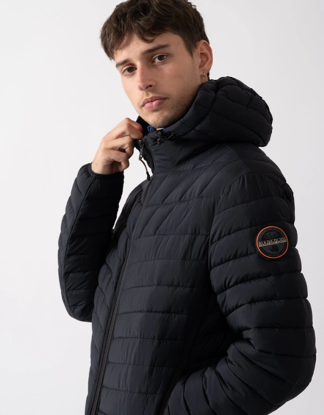 A-Lapaz Mens Hooded Puffer Jacket - Black 041