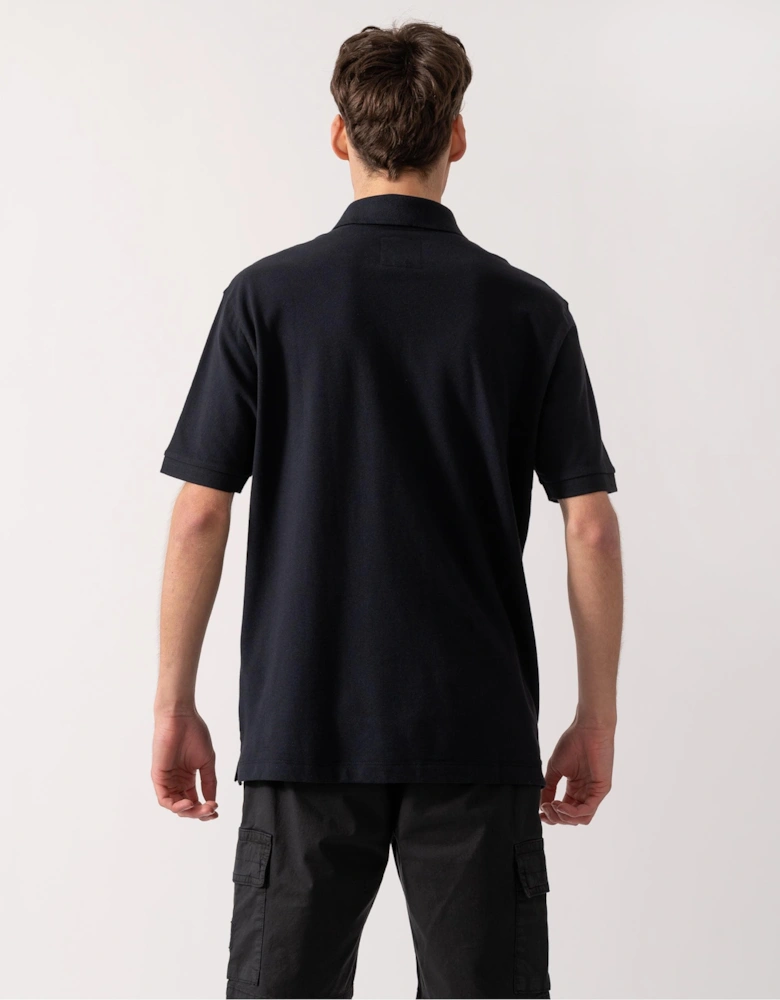 Mens Embroidered A|X Monogram Short Sleeve Polo Shirt - Deep Navy UB101