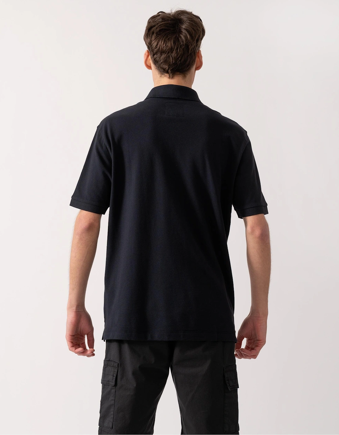 Mens Embroidered A|X Monogram Short Sleeve Polo Shirt - Deep Navy UB101