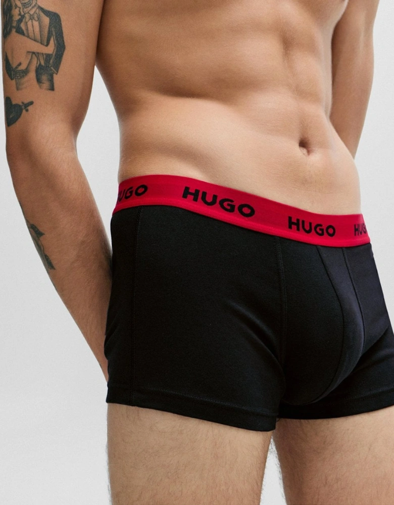 HUGO Triple Pack Mens Trunks - Red/White/Black 972