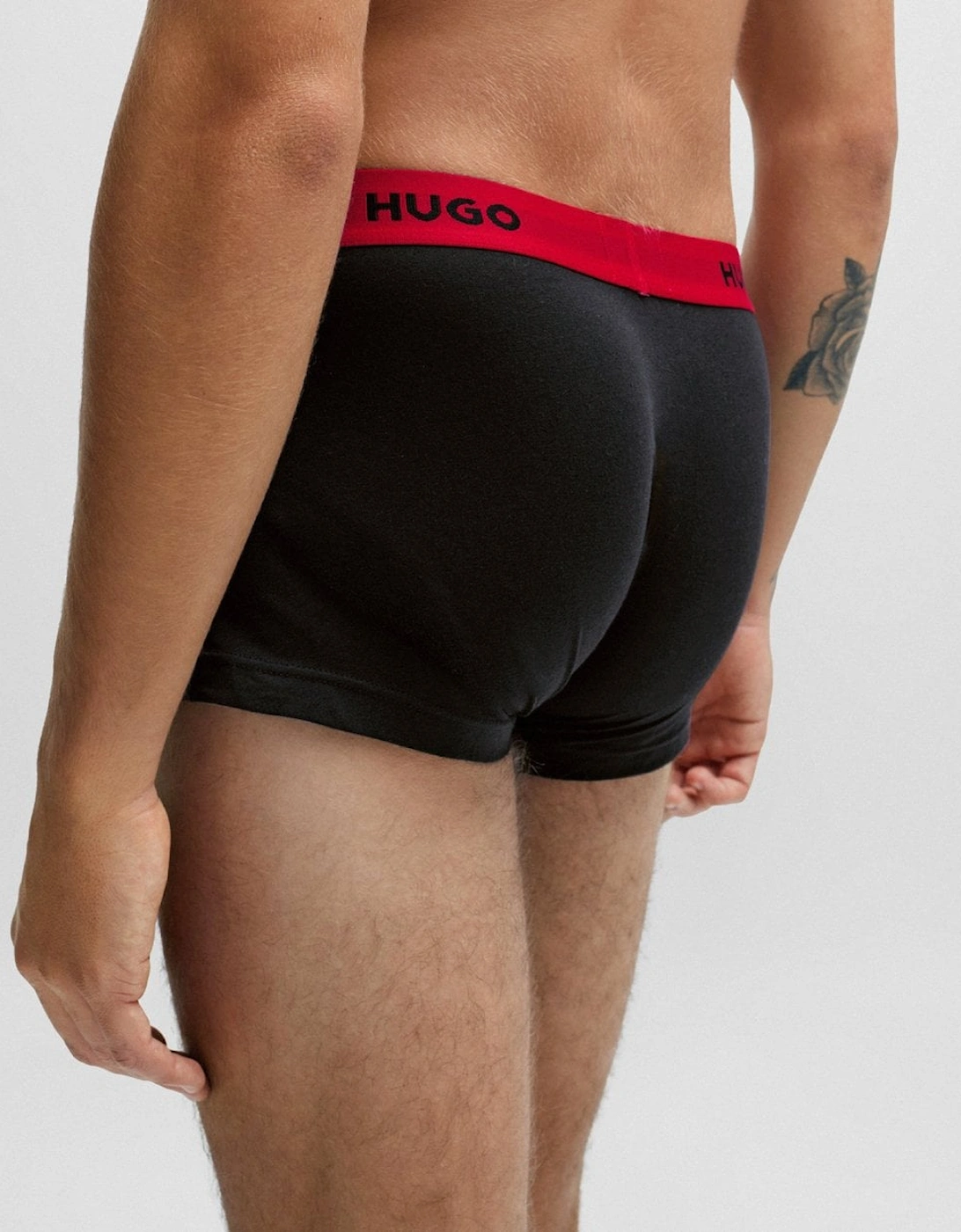 HUGO Triple Pack Mens Trunks - Red/White/Black 972