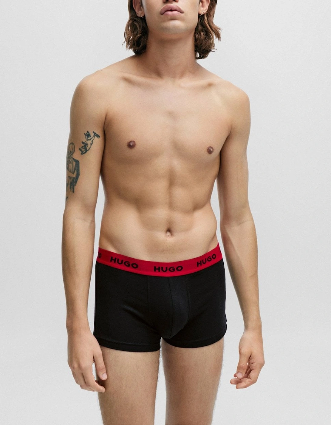 HUGO Triple Pack Mens Trunks - Red/White/Black 972