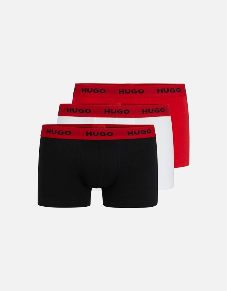 HUGO Triple Pack Mens Trunks - Red/White/Black 972