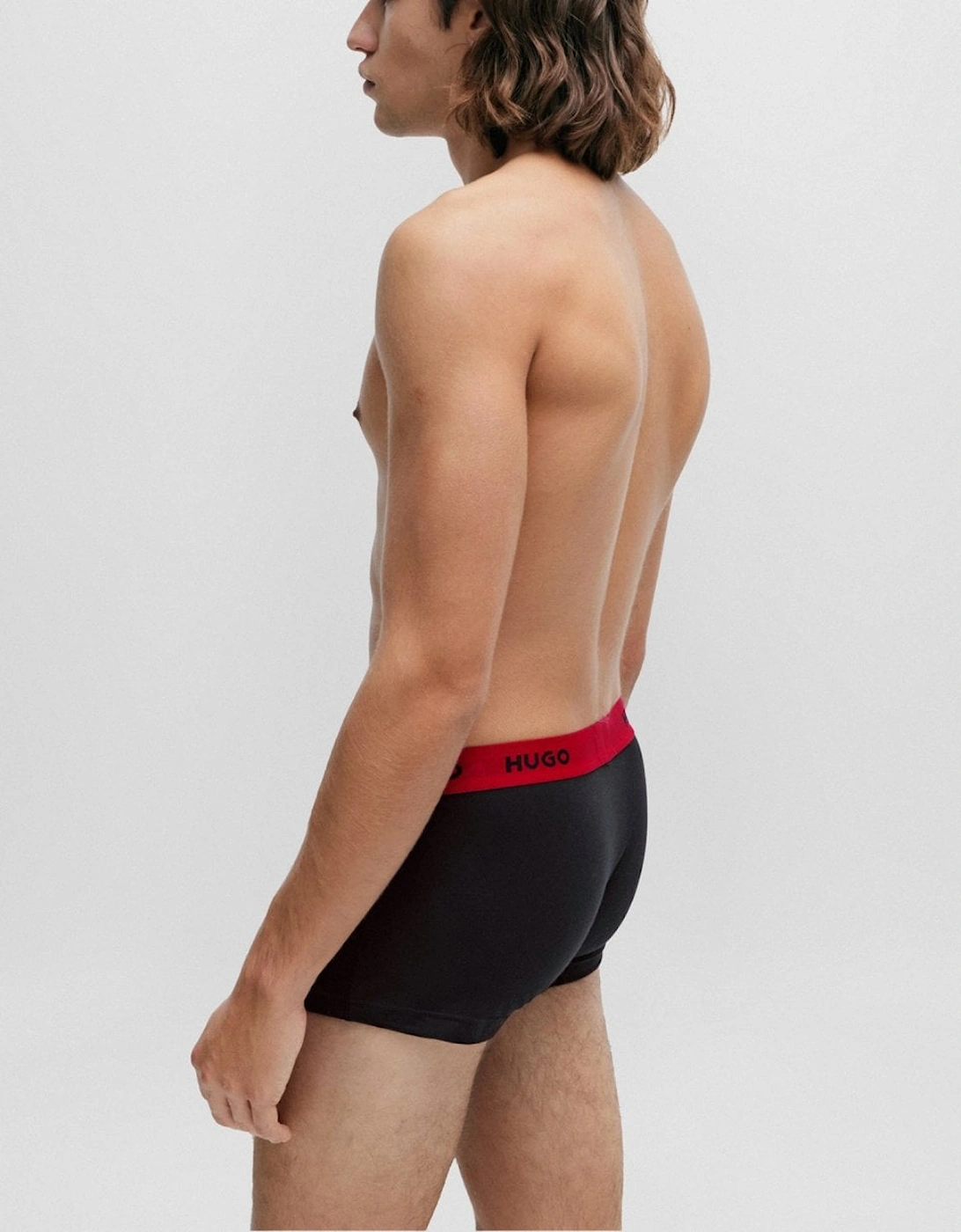 HUGO Triple Pack Mens Trunks - Red/White/Black 972