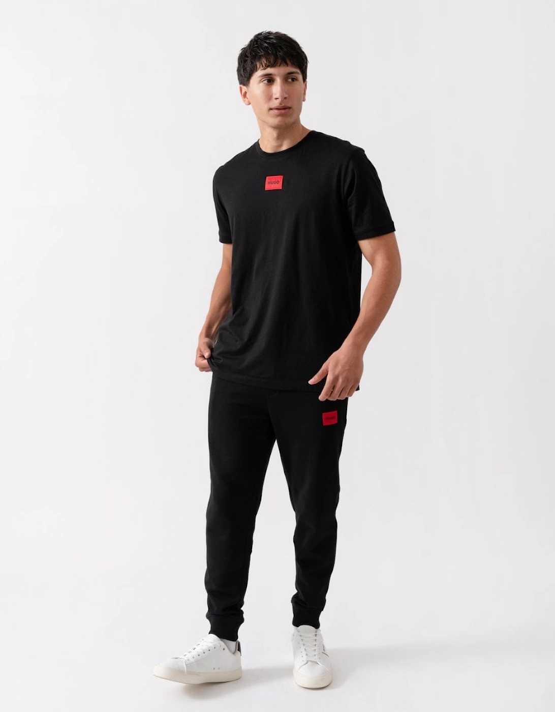 HUGO Diragolino212 Label Logo Mens T-Shirt NOS - Black 001