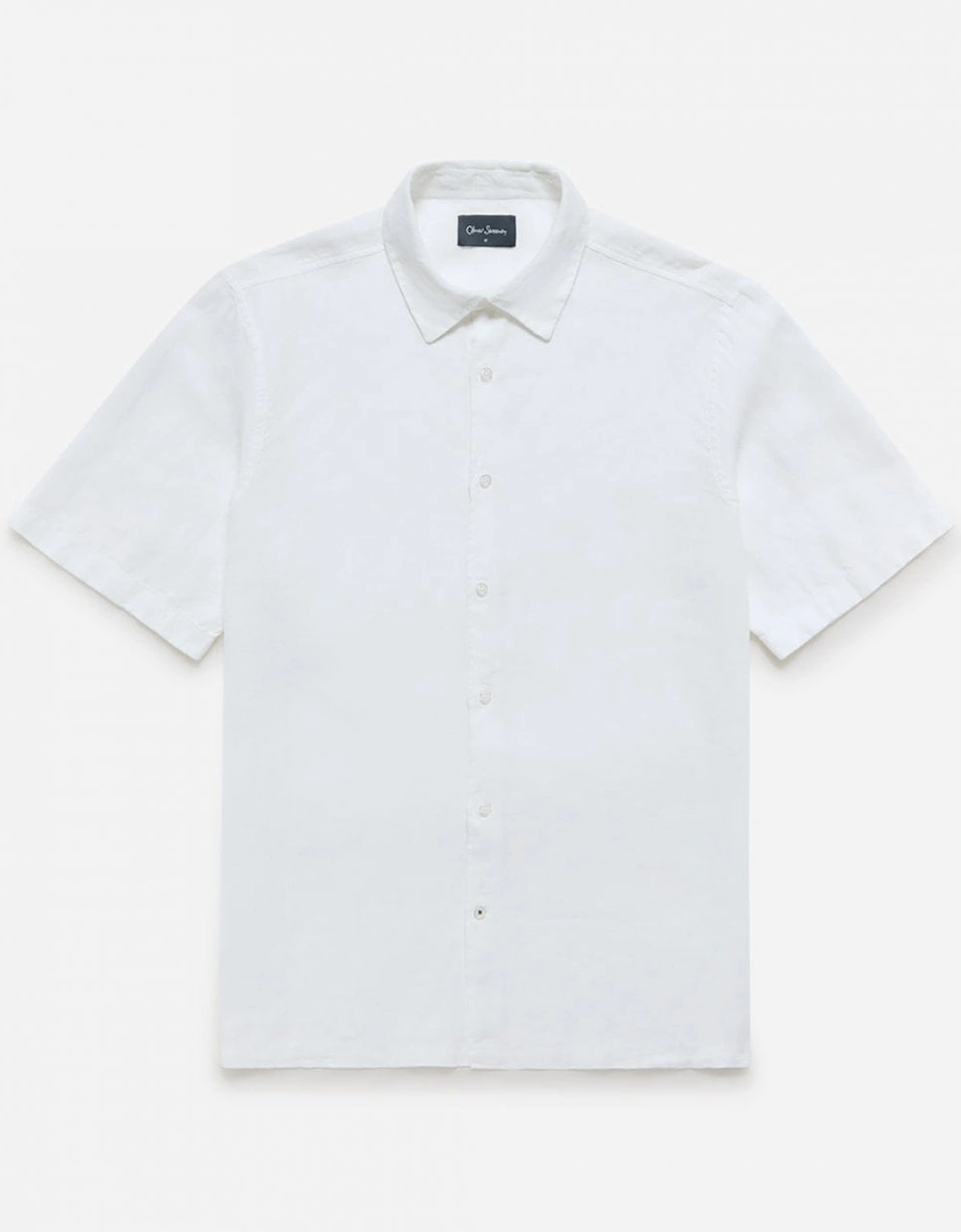 Somerton Mens Short Sleeve Linen Shirt - White