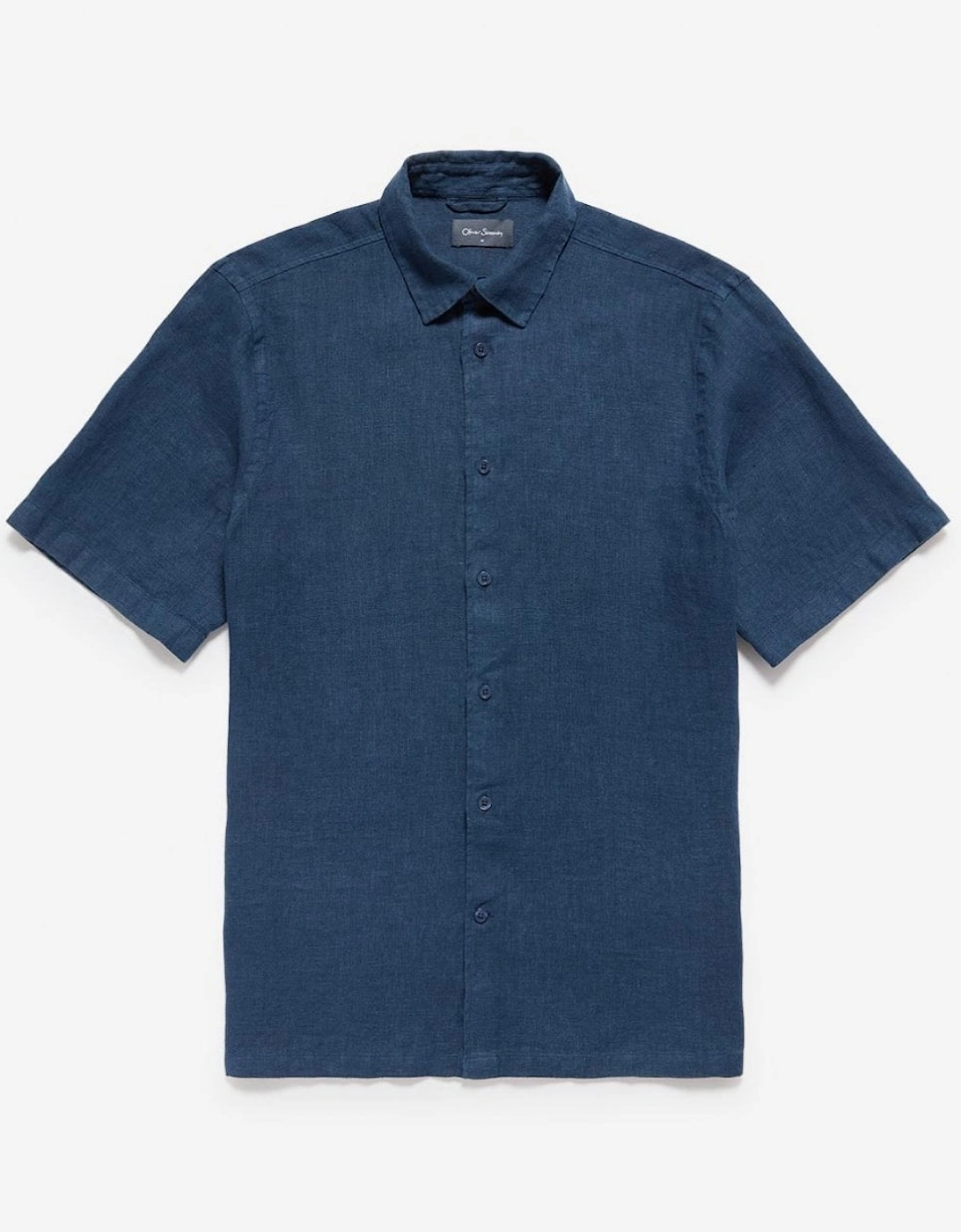 Somerton Mens Short Sleeve Linen Shirt - Navy
