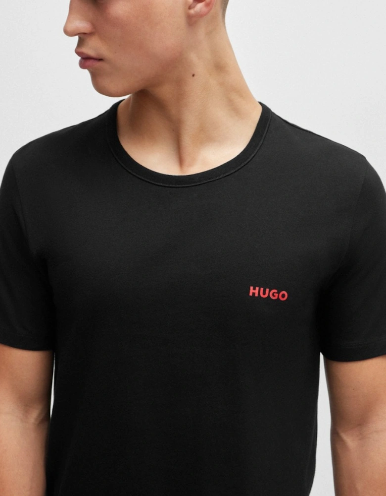 HUGO Mens  Three-Pack of Underwear T-Shirts in Cotton with Logos NOS - Black 001