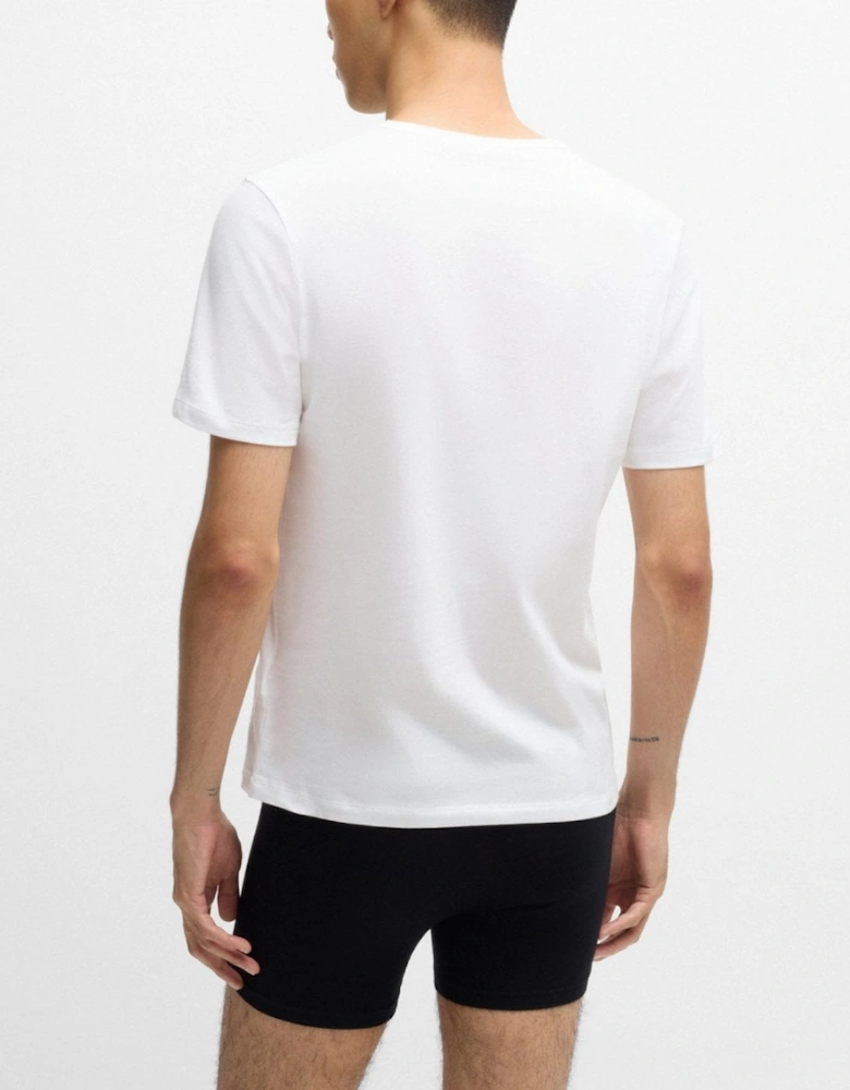 HUGO Mens  Three-Pack of Underwear T-Shirts in Cotton with Logos NOS - White 100