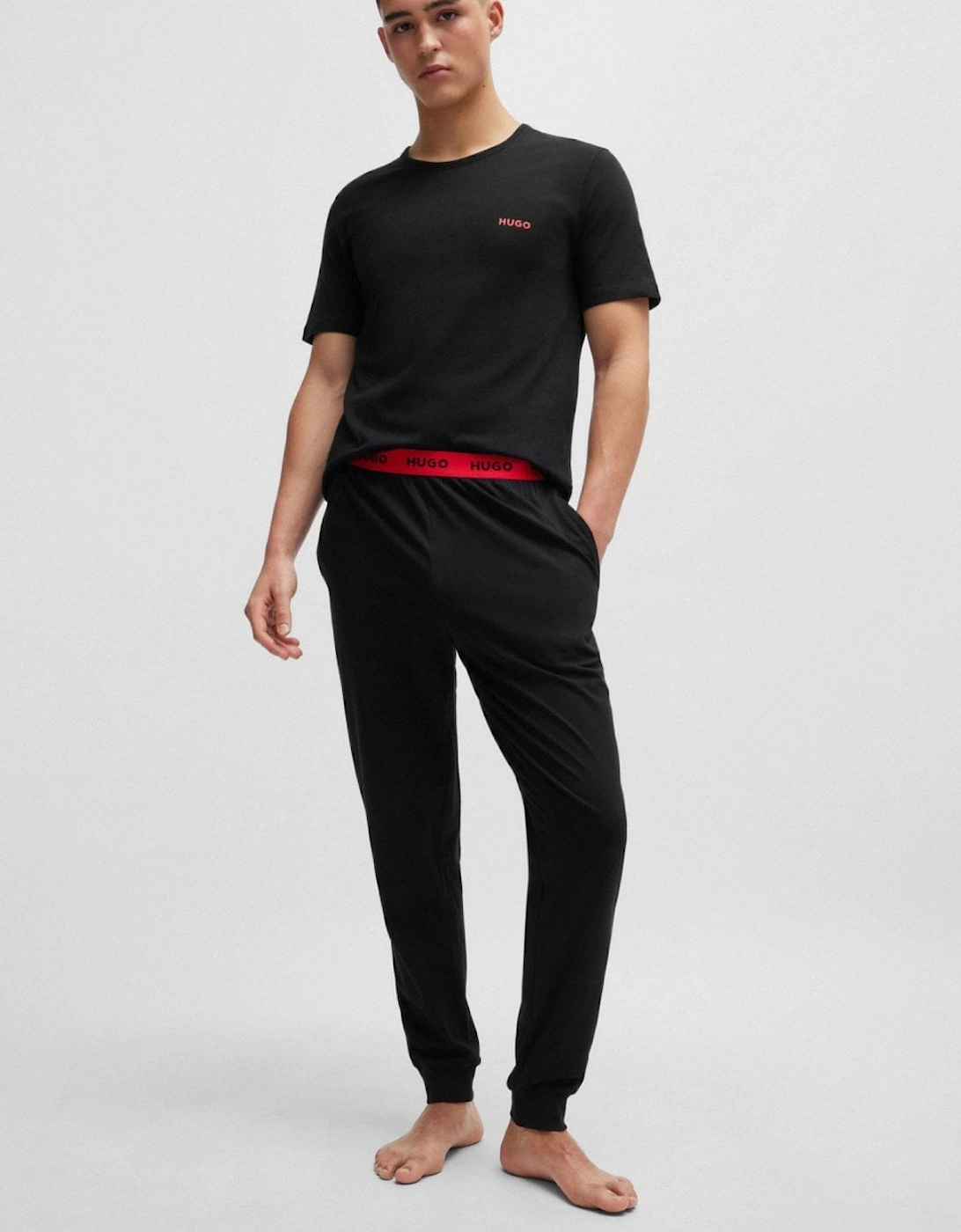 HUGO Mens  Three-Pack of Underwear T-Shirts in Cotton with Logos NOS - Black 001