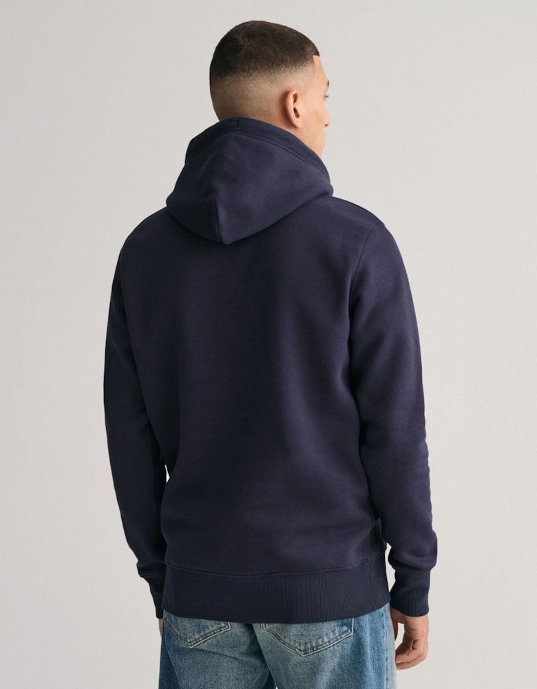 Mens Regular Fit Shield Logo Pullover Hoodie - 433 Evening Blue