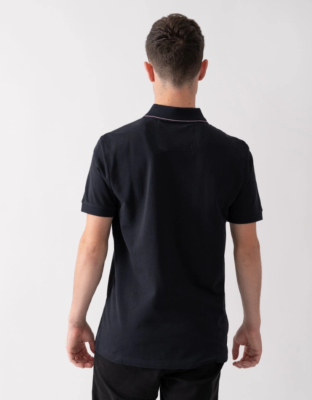 BOSS Green Paule 4 Mens Tipped Collar Polo Shirt - Dark Blue 404