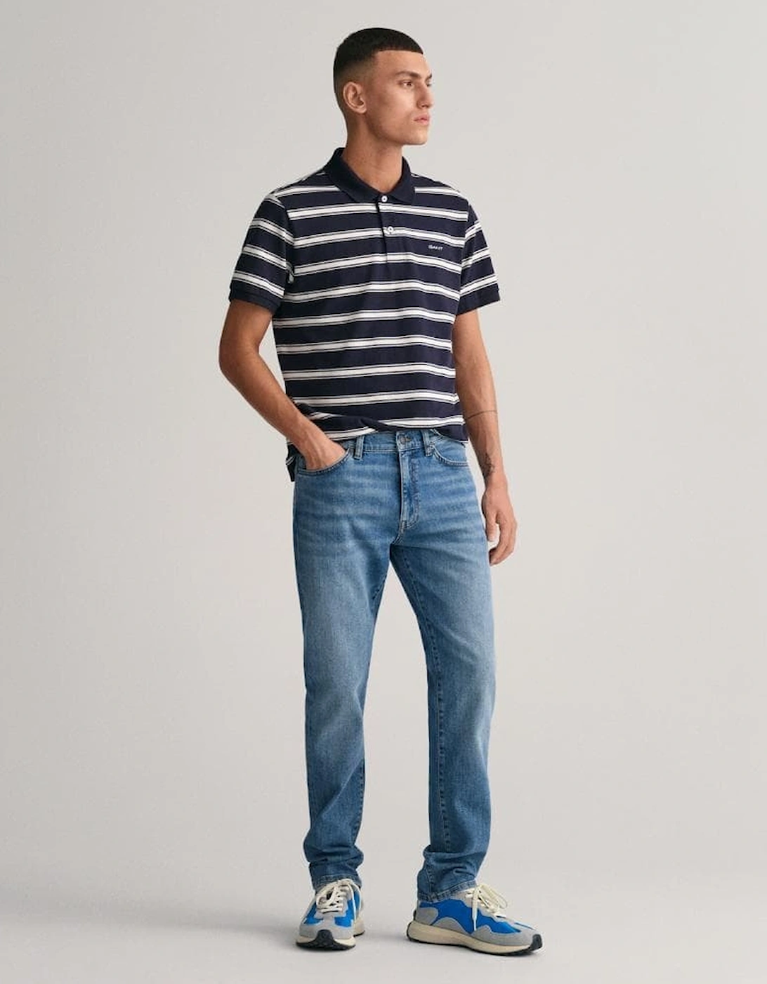 Mens Slim Fit Jeans - 971 Mid Blue Worn In