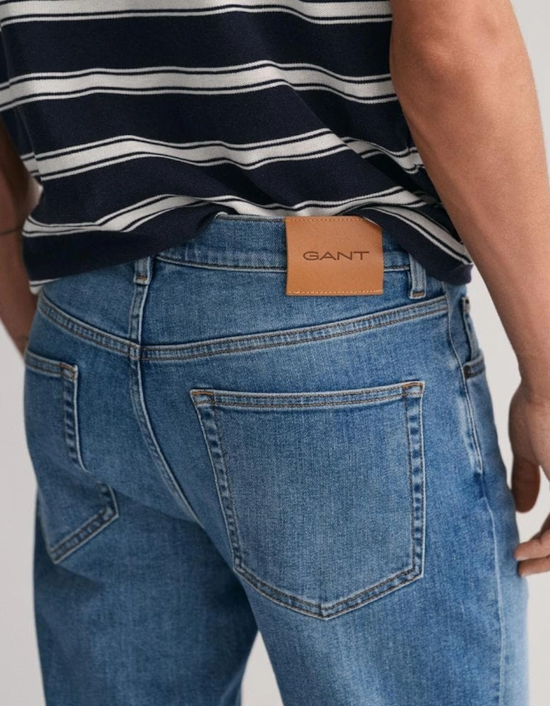 Mens Slim Fit Jeans - 971 Mid Blue Worn In