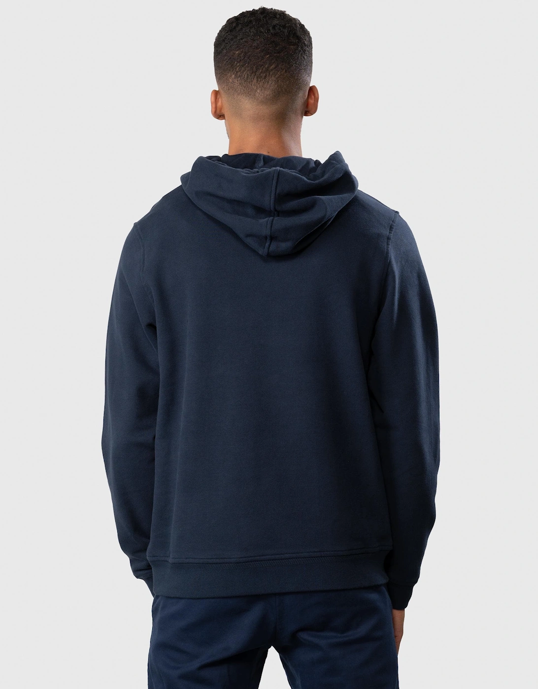 Mens Pullover Logo Patch Hoodie - Dark Ink