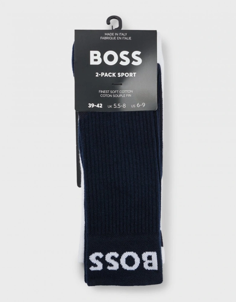 BOSS Green 2 Pack RS Sport Socks NOS - White/Dark Blue 401