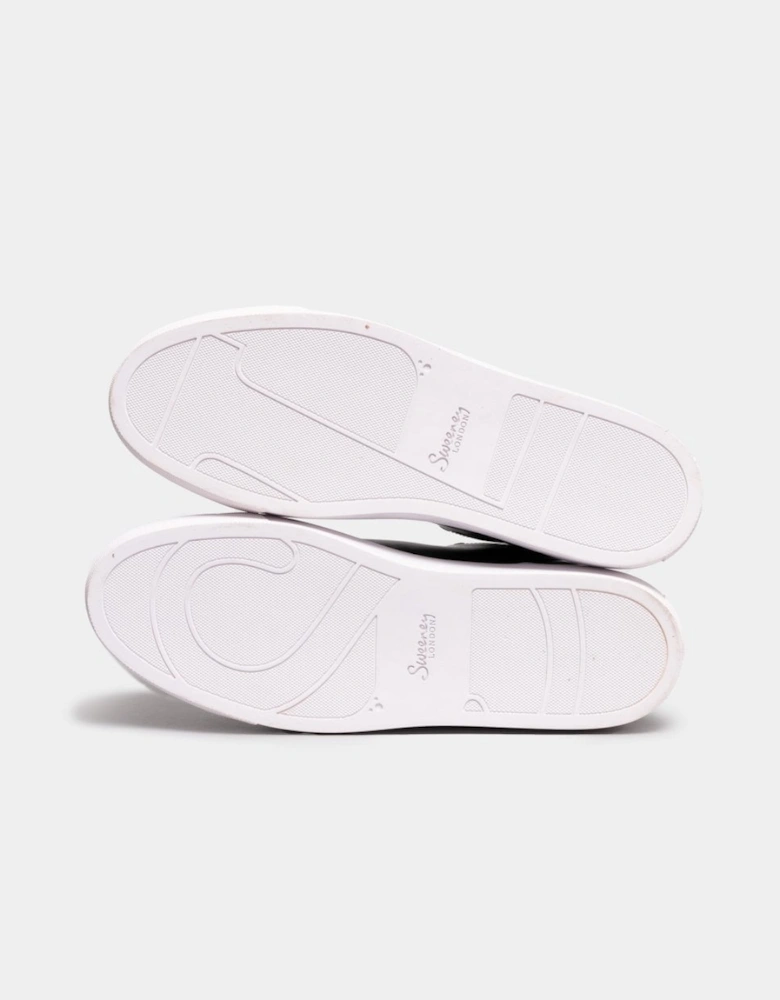 Hayle Antiqued Calf Leather Mens Trainers - Brown