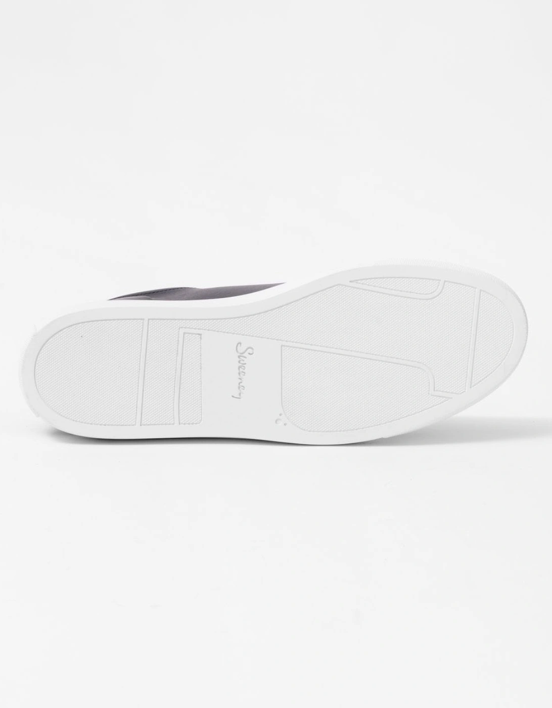 Hayle Antiqued Calf Leather Mens Trainers - Navy