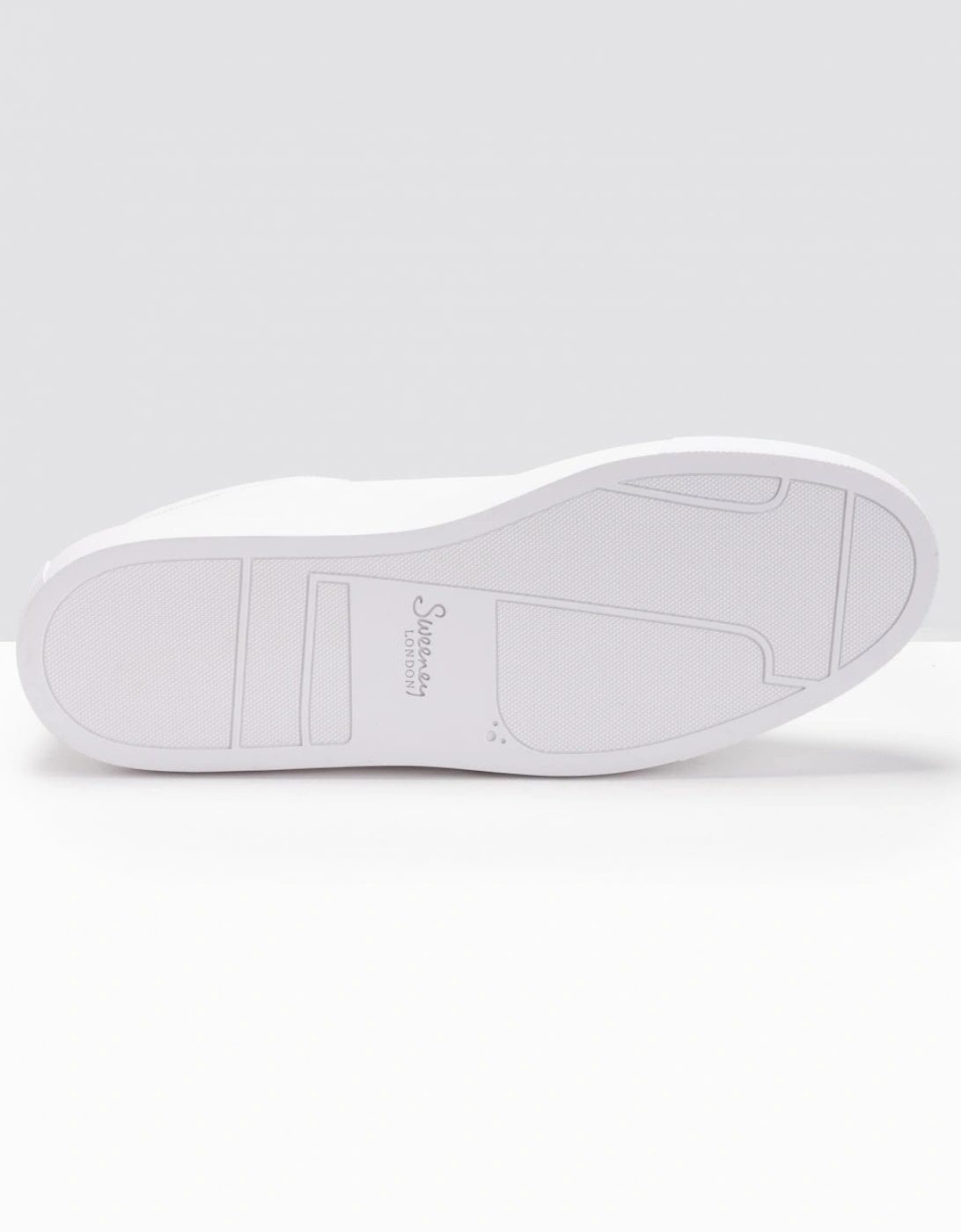 Hayle Antiqued Calf Leather Mens Trainers - White