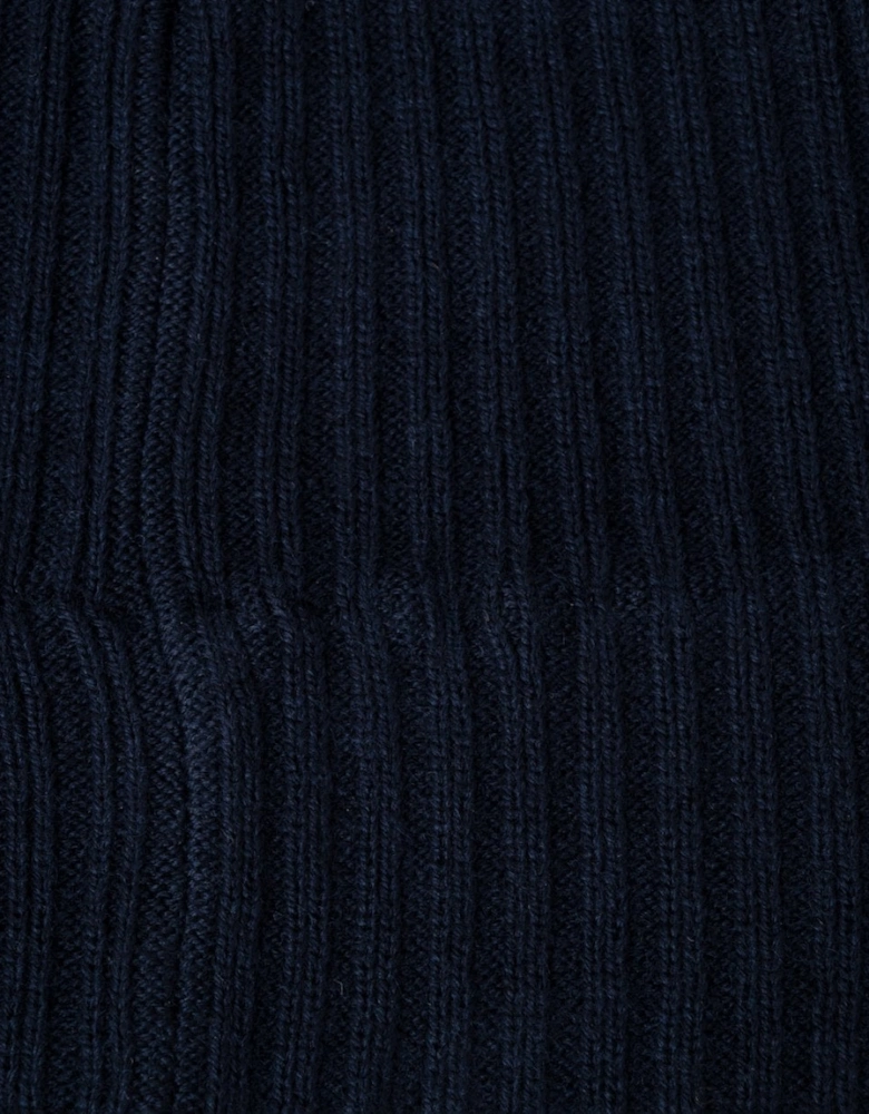 Lyle & Scott Knitted Ribbed Beanie - Z271 Dark Navy