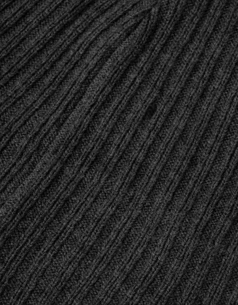 Lyle & Scott Knitted Ribbed Beanie - T28 Mid Grey Marl