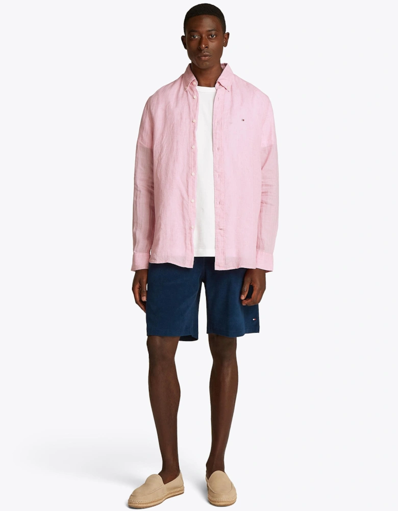 Pigment Dyed Solid Mens Shirt - Classic Pink