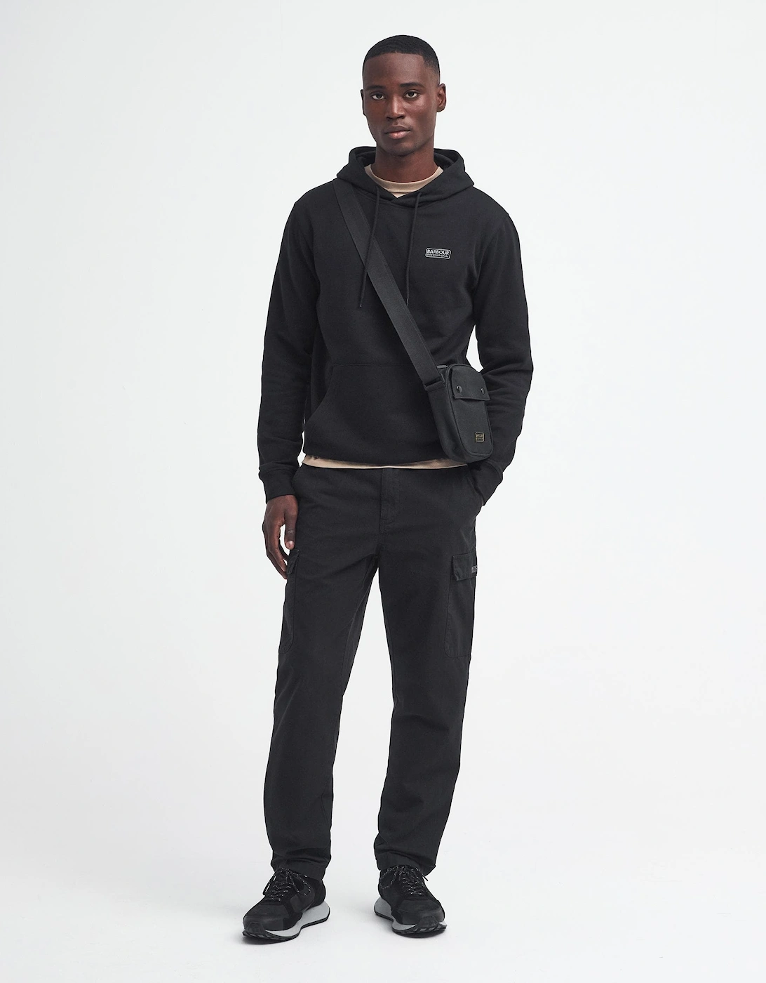 Small Logo Mens Hoodie - Black/Pewter