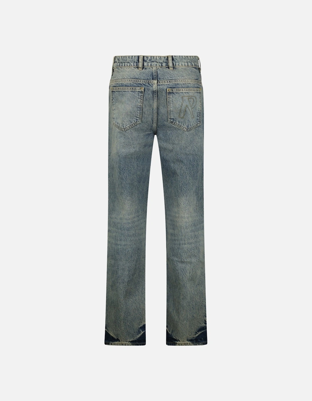 R2 Straight Leg Denim Jeans Mid Blue