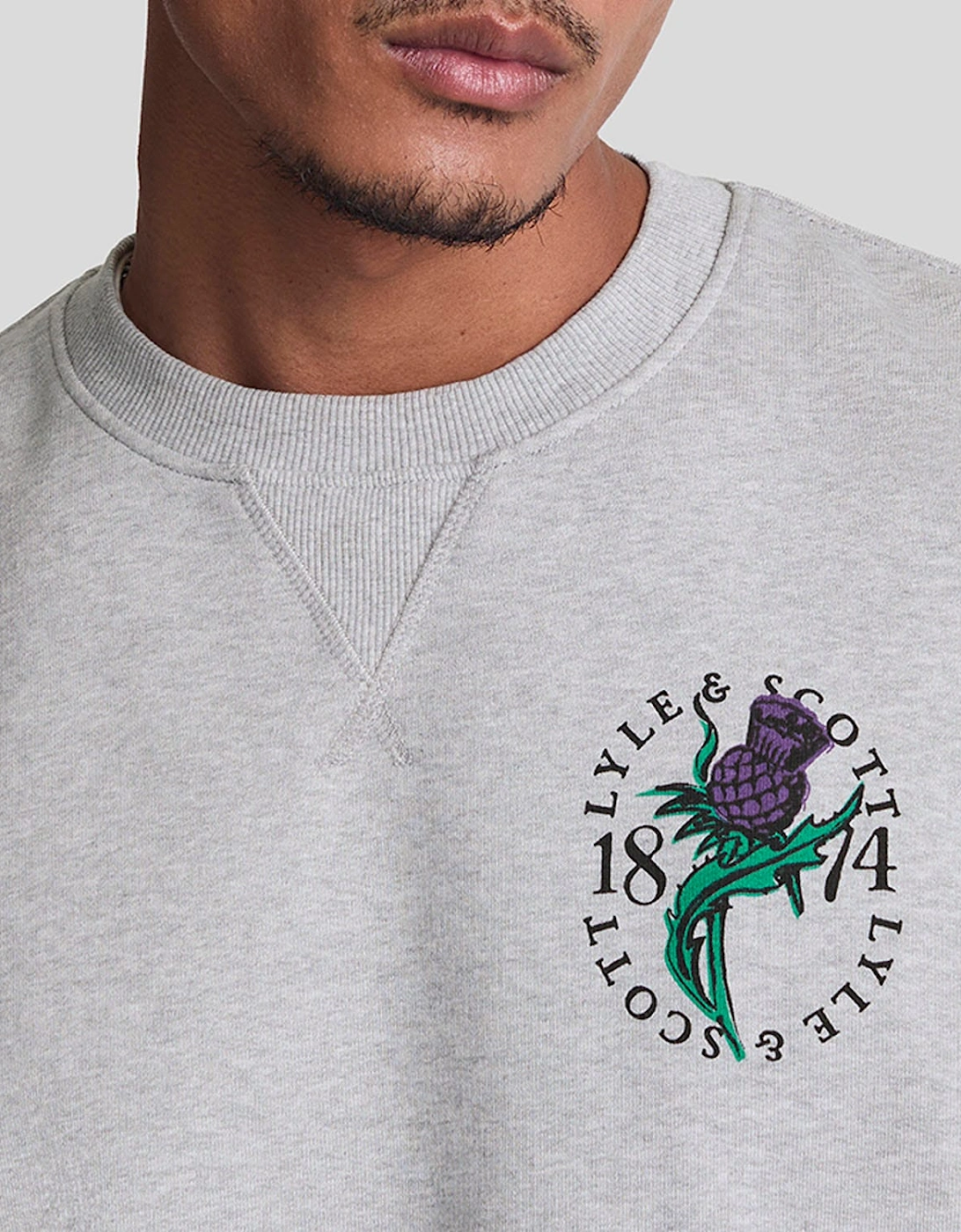 Thistle Flora Printed Crewneck Sweatshirt