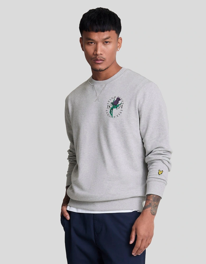 Thistle Flora Printed Crewneck Sweatshirt