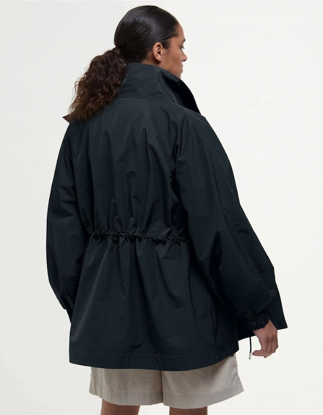 Suri Womens Showerproof Jacket - Black/Safari Dress Tartan