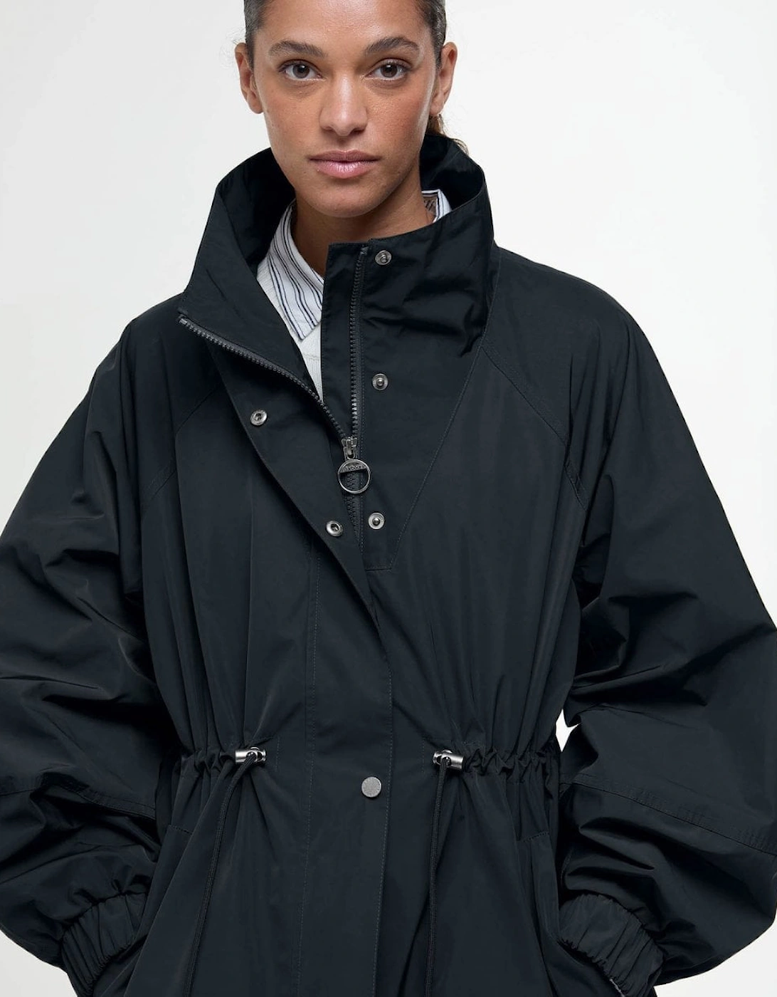 Suri Womens Showerproof Jacket - Black/Safari Dress Tartan